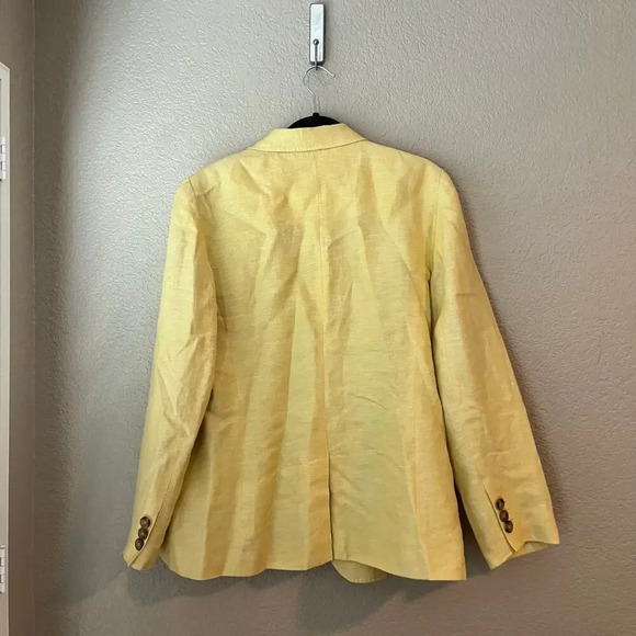 Talbots Women’s Yellow Linen Blazer 16 Plus Classic - Picture 5 of 7